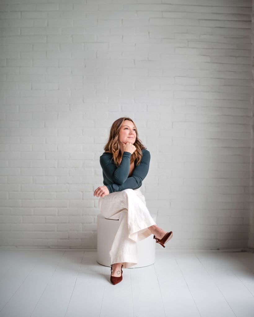 The negative space branding photo is a versatile marketing powerhouse that allows for many uses. Not only is it a powerful portrait of the business owner, it is able to be cropped down for banners, head shots, blog, posts, podcast, thumbnails, and many more. Additionally, you can overlay text that allows for you to deliver unique and powerful messages to your audience.