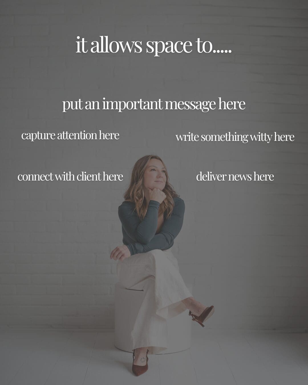 Boise medical provider posing in photoshoot in negative space photo